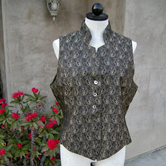 Classiques Entier Silk Fitted Vest LARGE, Lined - Picture 1 of 8